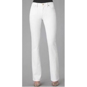 Tory Burch Classic Tory Boot White Denim Jeans Bootcut Women's Size 25